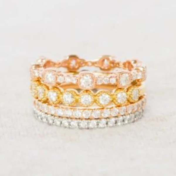 rose gold diamond stackables