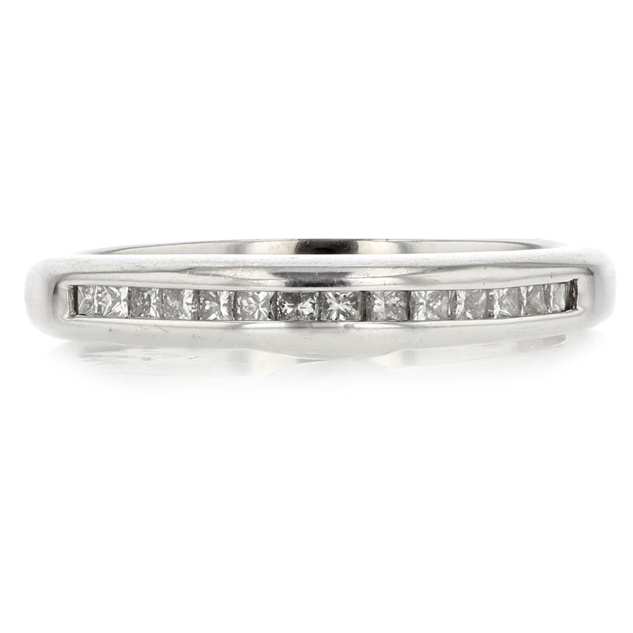 0.35ct Princess Cut Diamond Wedding Ring in 14K White Gold