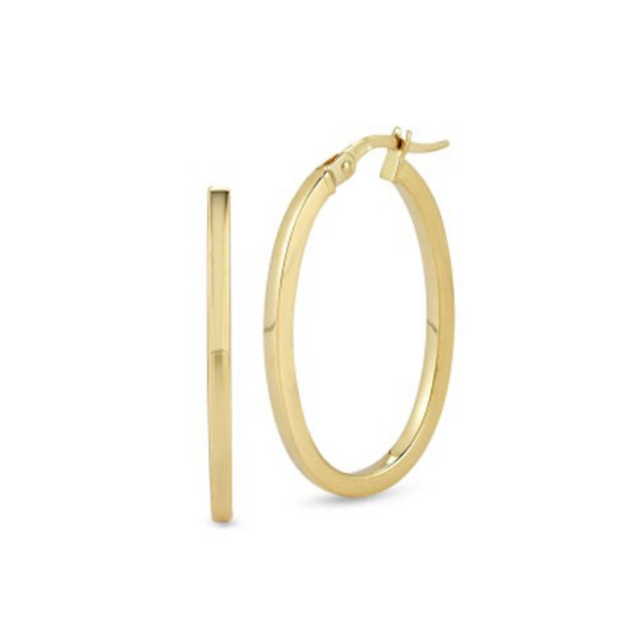 45x35mm Oval Hoop Earring in 18K Yellow Gold
