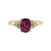 14K Yellow Gold Ruby and Diamond Ring