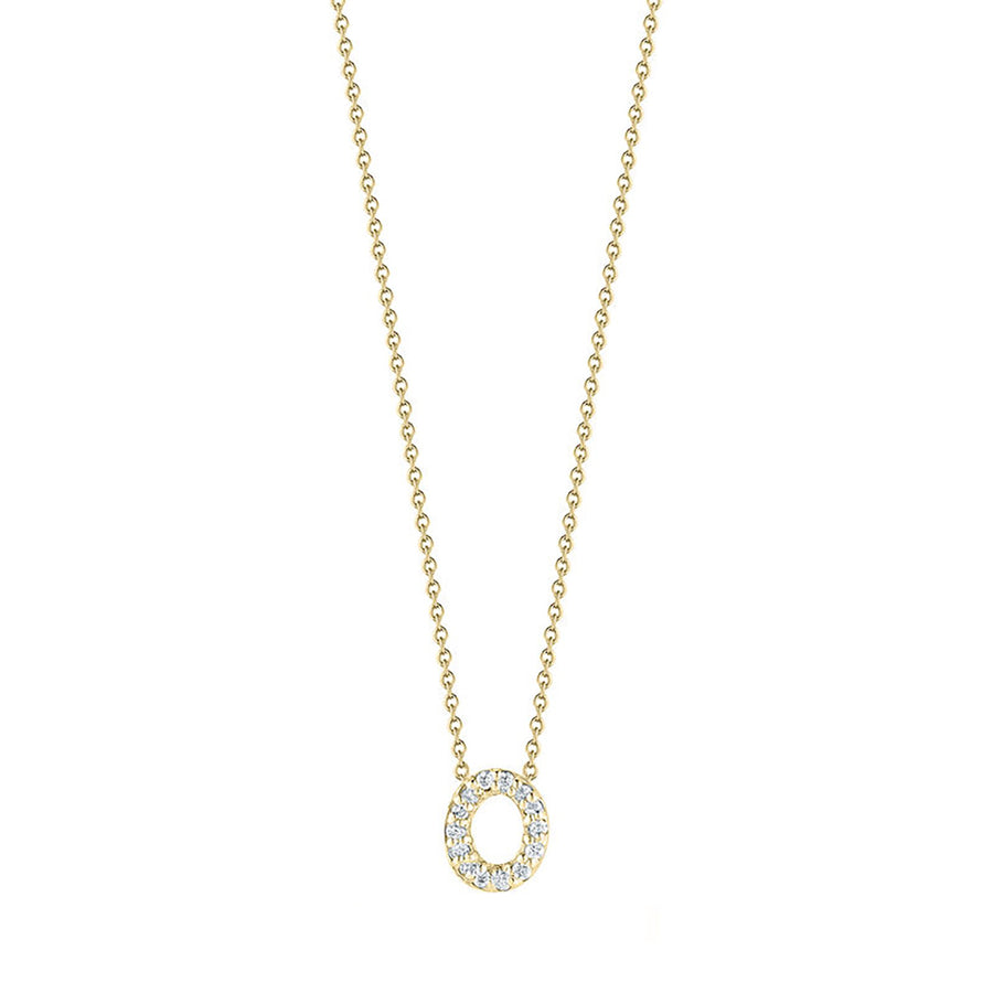 Tiny Treasures 0.06ct Diamond Love Letter "O" Pendant in 18K Yellow Gold on 16-18" chain