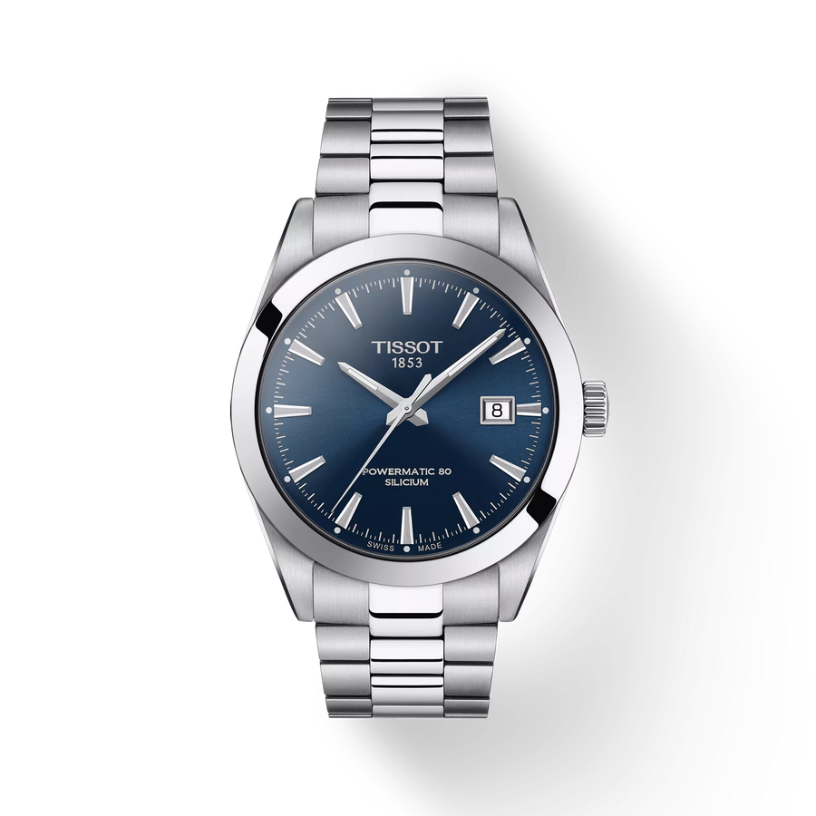 40mm Powermatic 80 Silicium Watch with Blue Dial in Stainless Steel, Bracelet