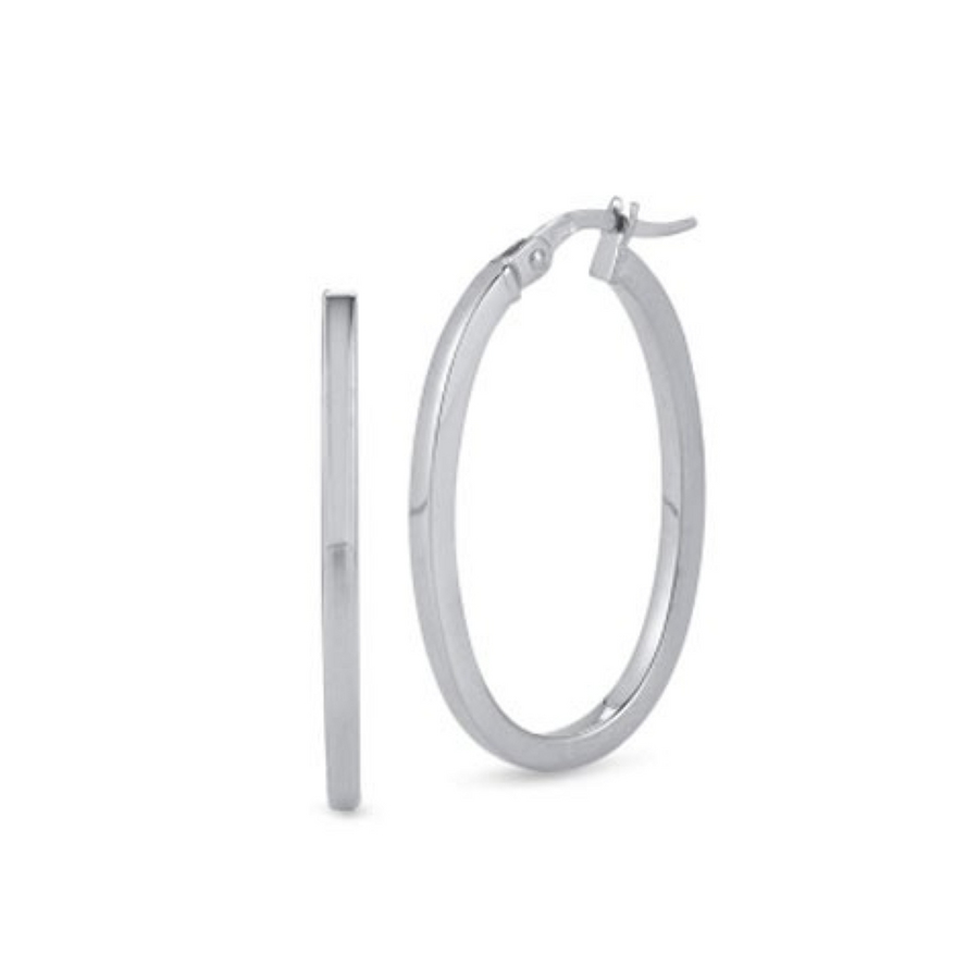 Small Hoop Earrings in 18K White Gold
