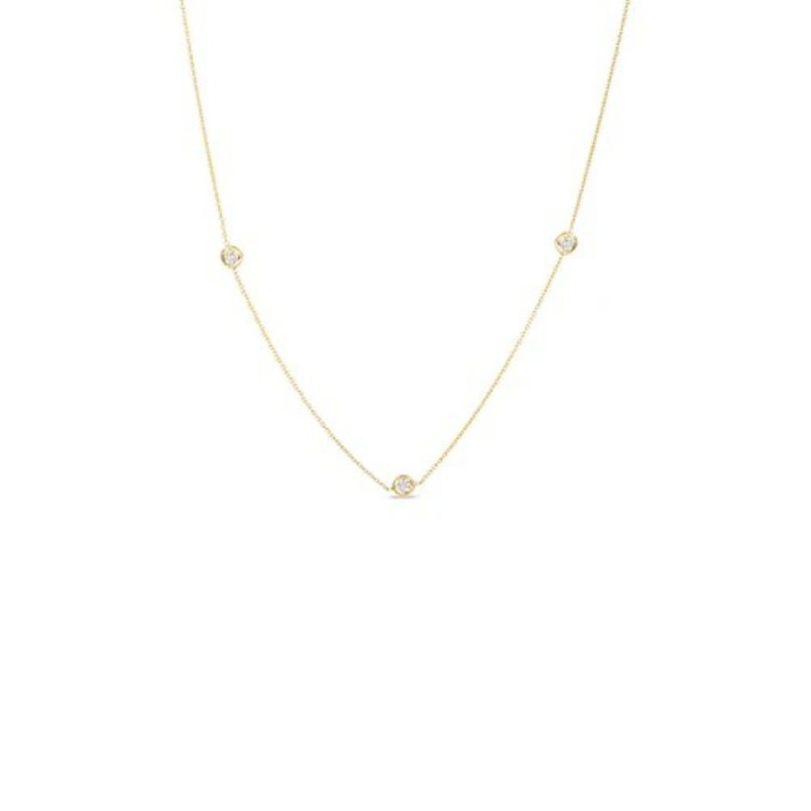 Diamonds by the Inch 0.15Ct Diamond Station Necklace in 18K Yellow Gold, 18"