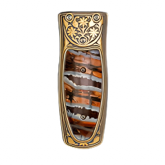 M4 Antiquity Pharaoh Money Clip in Mammoth Tooth and 24K Yellow Gold Koftgari LTD 88/100