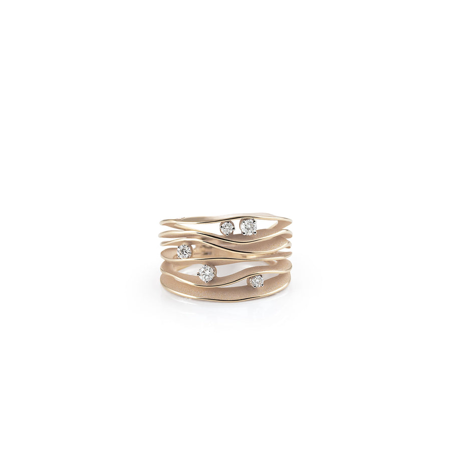 Dune 0.28ct Diamond Ring in 18K Natural Beige Gold, size 6.5