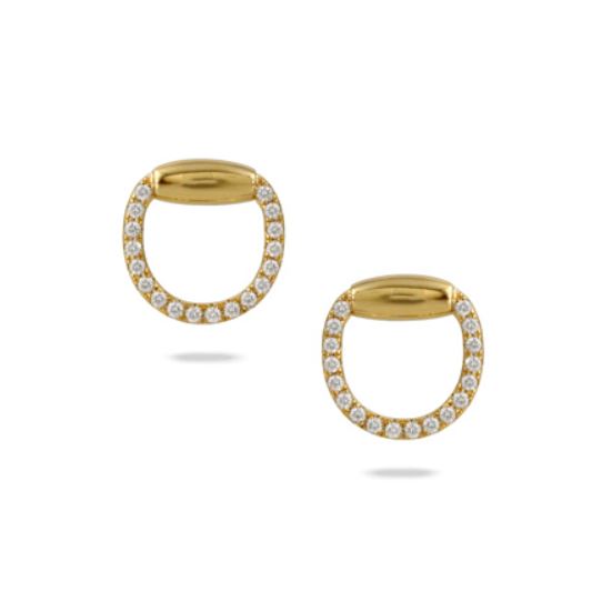 Equestrian 0.63ct Diamond Stirrup Stud Earrings in 18K Yellow Gold