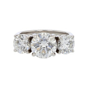 2.56ct Round Brilliant Diamond Center H/VS2 GIA 1.01ct G/VS2 F&I AGSIR GIA Round Brilliant Diamond and 1.01ct Round Brilliant Diamond G/VS2 GIA 3 Stone Ring in Platinum
