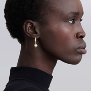 Luna Pearl and Diamond Drop Earrings in 18K Yellow Gold