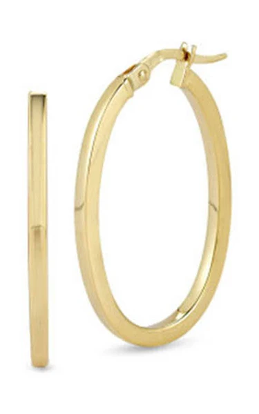 Perfect Small Oval Hoop Earrings in 18K Yellow Gold