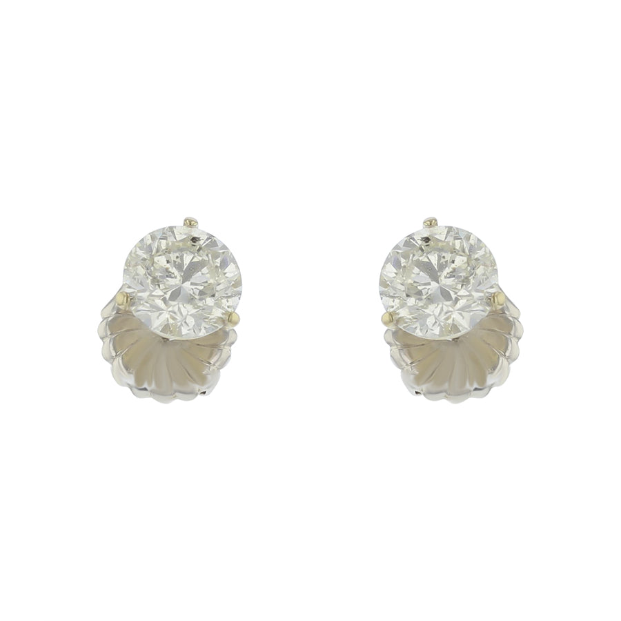 4.48ct Round Diamond Stud Earrings in 14K White Gold
