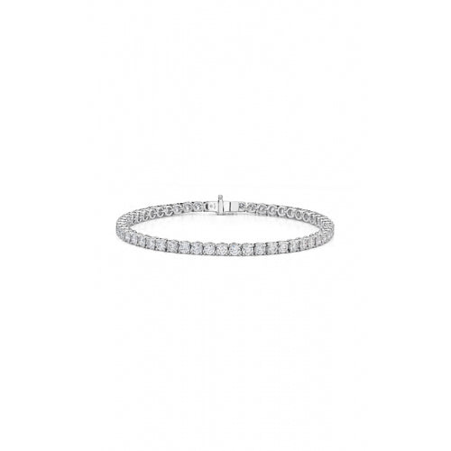 Classic 4-Prong 4.43-4.64ct Diamond Tennis Bracelet in 18K White Gold, 7"