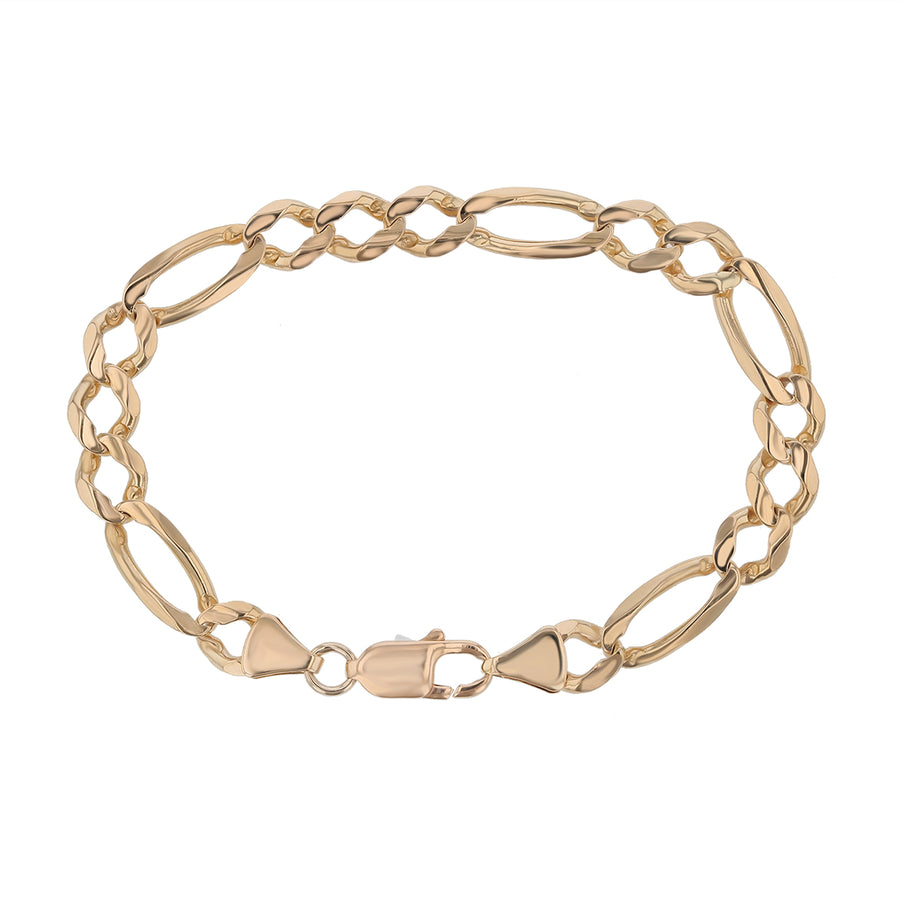 Figaro Link Bracelet in 14K Yellow Gold, 8"