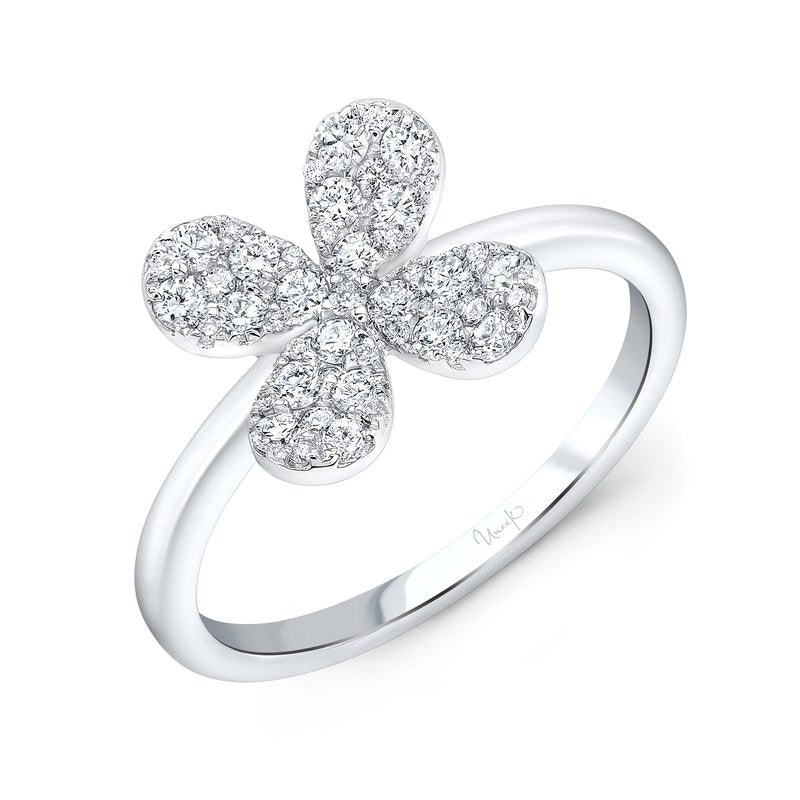 Lace 0.51ct Diamond HI/SI Floral Ring in 14K White Gold, size 6.5