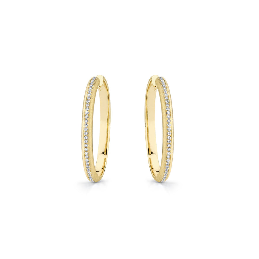 0.71ct Diamond Convex Hoop Earrings in 18K Yellow Gold