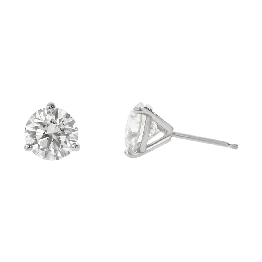 1.08ct Round Brilliant Diamond Stud Earrings in 14K White Gold