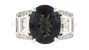 Natural Brazilian Alexandrite and Diamond Ring