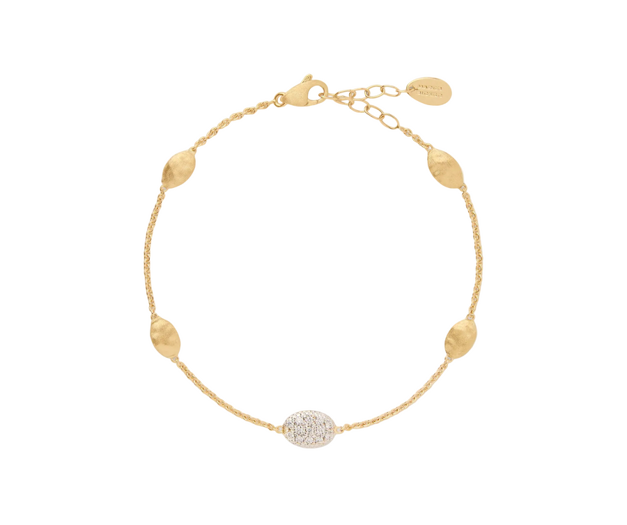 Siviglia 0.17ct Diamond Bracelet in 18K Yellow and White Gold, size 6.25