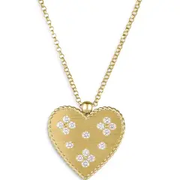 Venetian Princess 0.21Ct Diamond Heart Pendant on Chain in 18K Yellow Gold, 18in