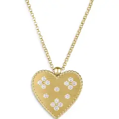 Venetian Princess 0.21Ct Diamond Heart Pendant on Chain in 18K Yellow Gold, 18in