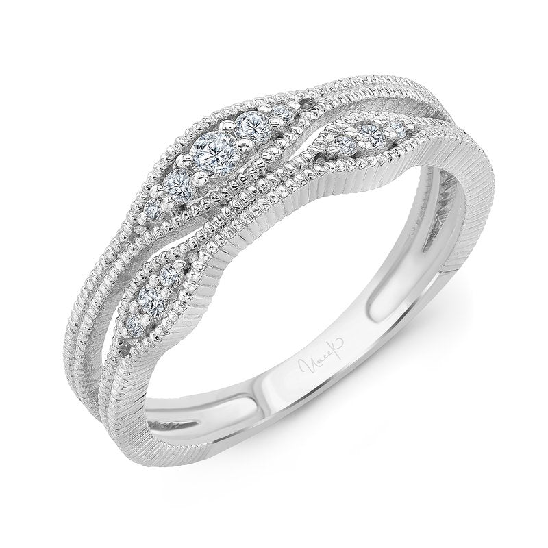 Stackable 0.15ct Diamond Ring in 14K White Gold, size 6.5