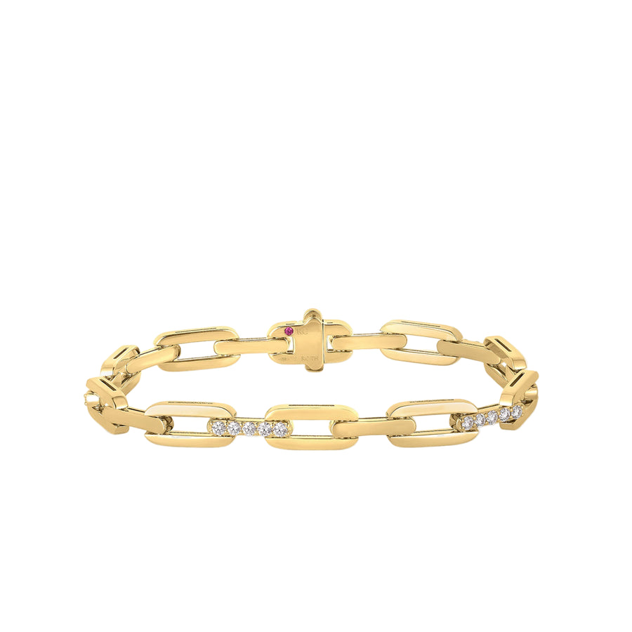 Navarra 0.80Ct Diamond Link Bracelet in 18k Yellow Gold, 7in