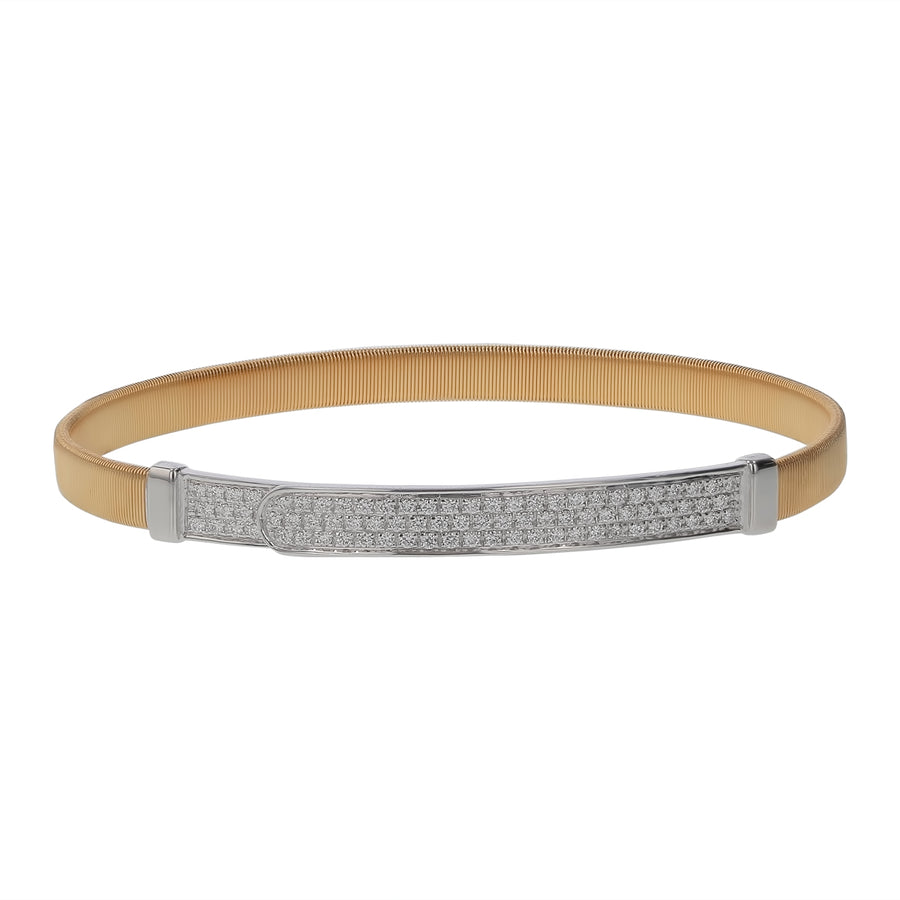 Masai 0.50Ct Diamond Bangle Bracelet in 18k Yellow and White Gold