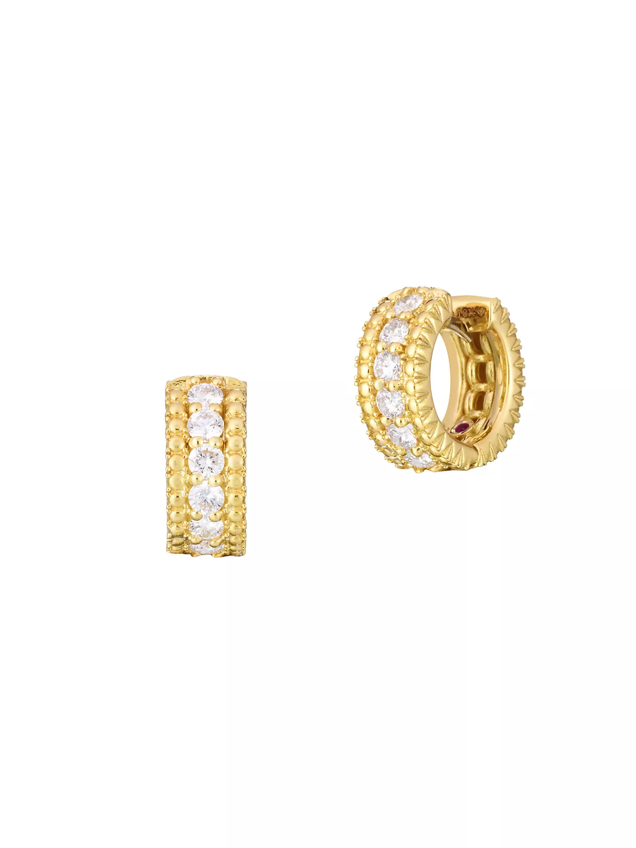Siena 0.80Ct Diamond Huggie Earrings in 18K Yellow Gold