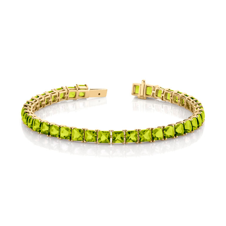 14.43ct Peridot Tennis Bracelet in 14K Yellow Gold