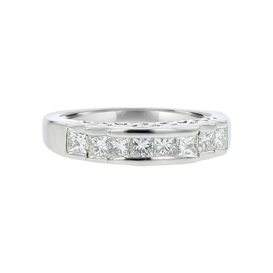 14K Gold Princess-Cut Diamond Wedding Band