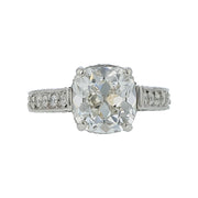 3.03ct Diamond and 0.67ct Diamond 4-Prong Ring in Platinum, Size 3.5