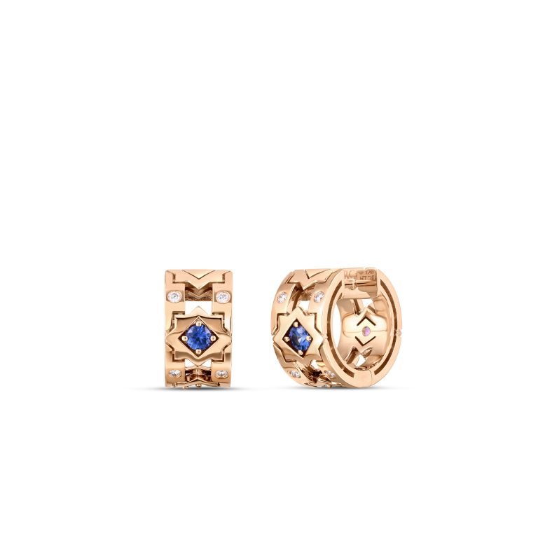 Navarra 1.02ct Mixed Sapphire and 0.20ct Diamond Huggie Earrings in 18K Rose Gold