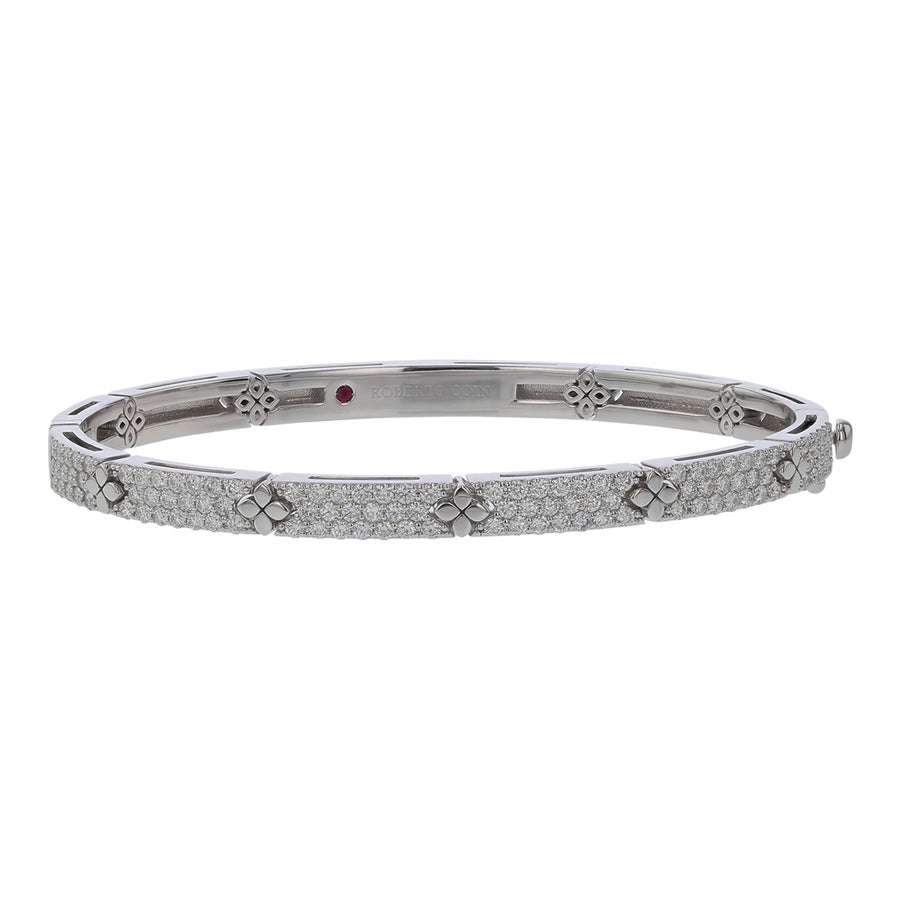 Love in Verona 1.45ct Diamond Pave Bangle in 18K White Gold