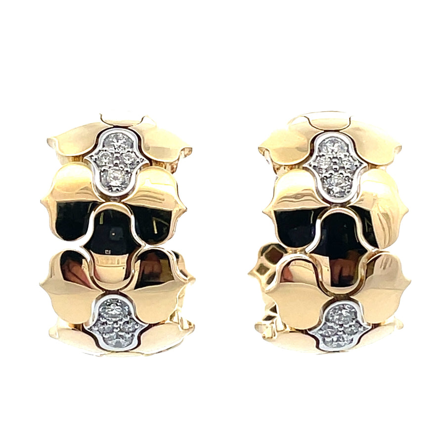 Cobra 0.64ct Diamond Huggie Earrings in 18K Yellow and White Gold