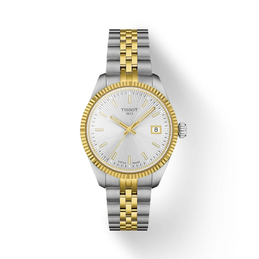 34mm Ballade Quartz Watch with Silver Dial in Stainless Steel with Yellow Gold PVD, Bracelet