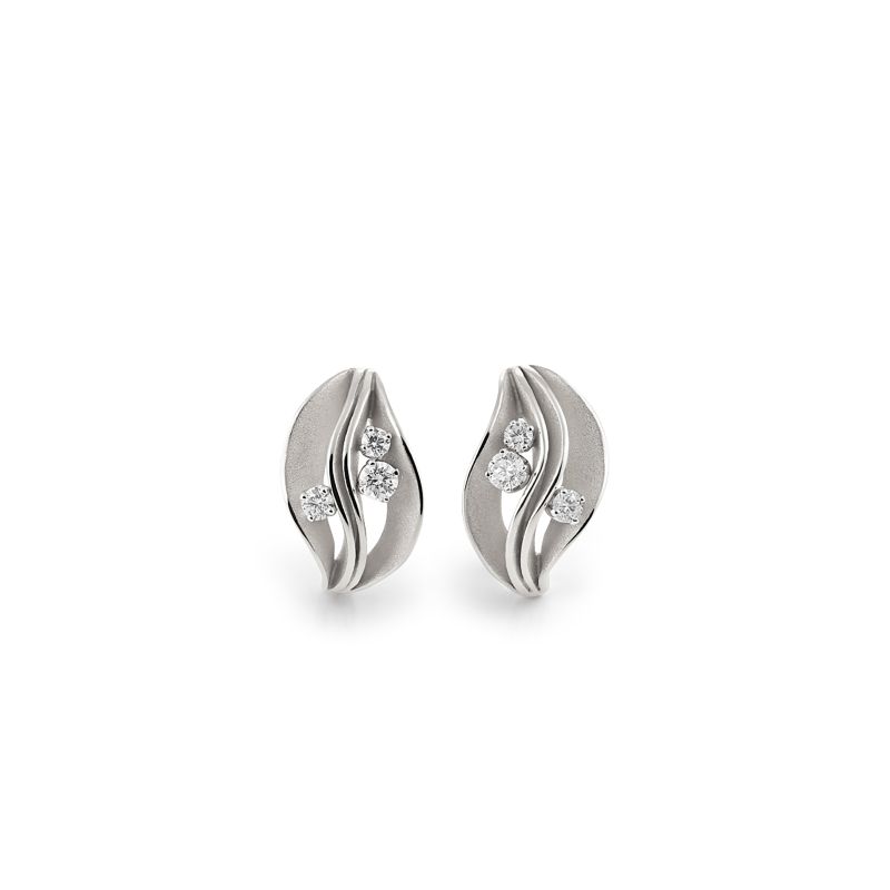 Dune Precious 0.62ct Diamond Earrings in 18K White Ice Gold