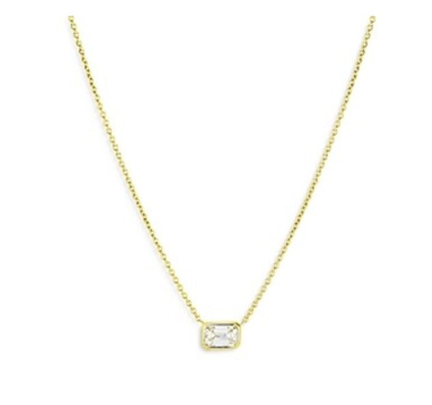 Diamonds by the Inch 0.37ct Diamond Solitaire Necklace in 18K Yellow Gold, 18"