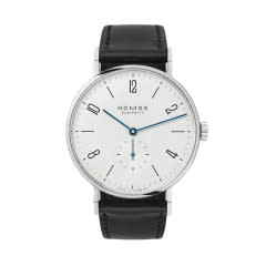 38mm Tangente Watch with White Dial in Stainless Steel, Strap