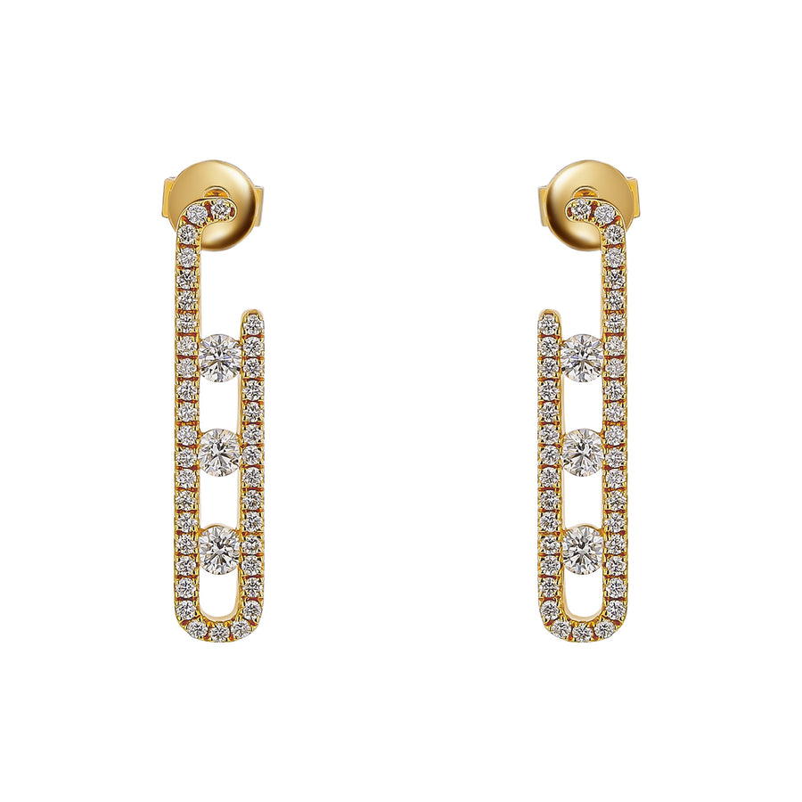 1.07ct Diamond Drop Earrings in 14K Yellow Gold