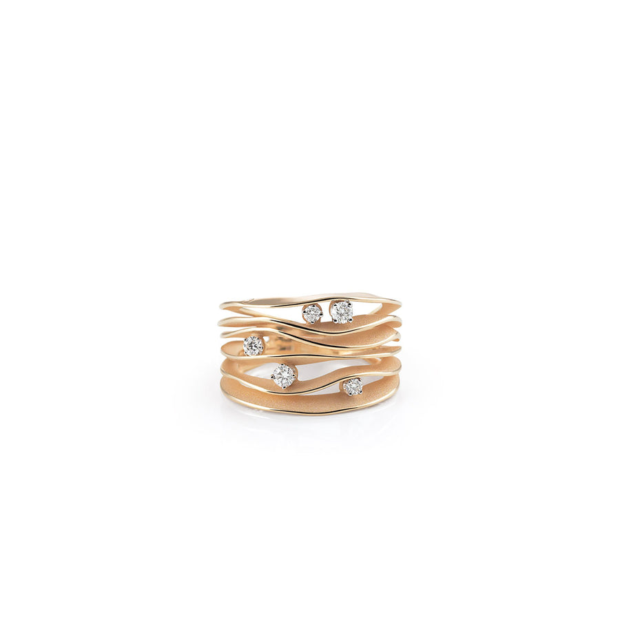 Dune 0.28ct Diamond Ring in 18K Orange Apricot Gold, Size 7