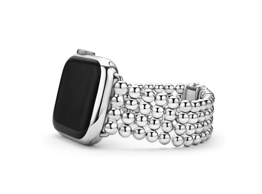 38mm Smart Caviar Infinite Apple Watch Band in Stainless Steel, Size 7