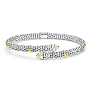 Caviar Versa 5mm Bypass Bracelet in Sterling Silver and 18K Yellow Gold, Size 7