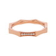 Stackable 0.03ct Diamond Ring in 14K Rose Gold, size 6.5