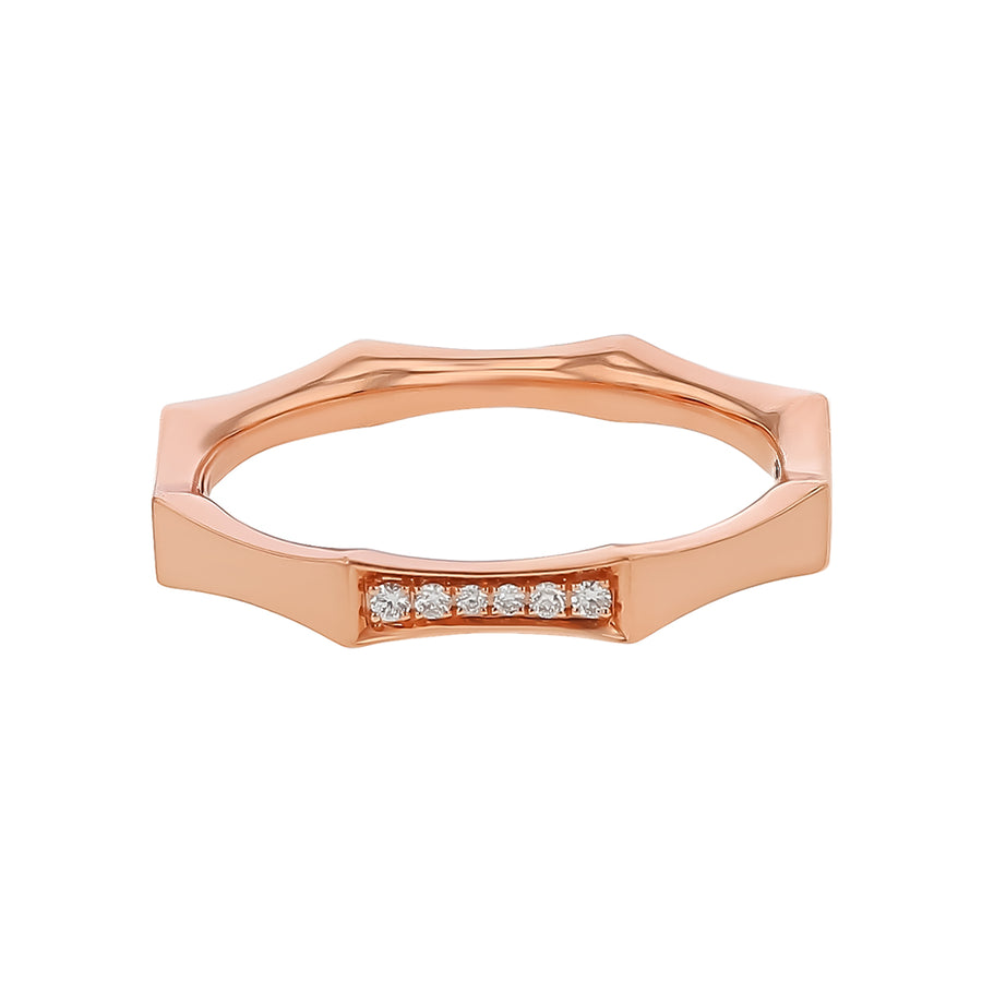 Stackable 0.03ct Diamond Ring in 14K Rose Gold, size 6.5