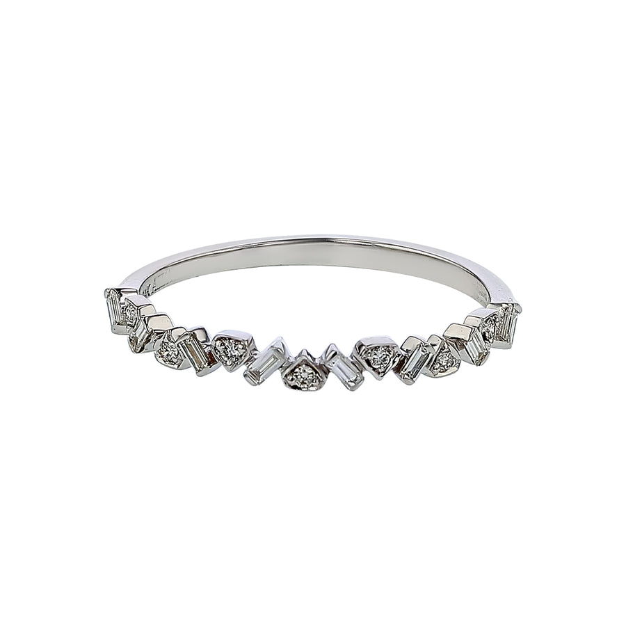 0.13ct Diamond Ring in 14K White Gold, size 6.5