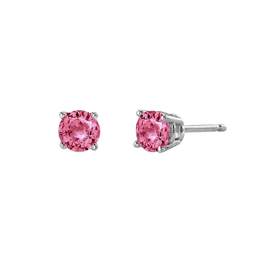 Pink Tourmaline 14K White Gold Stud Earrings
