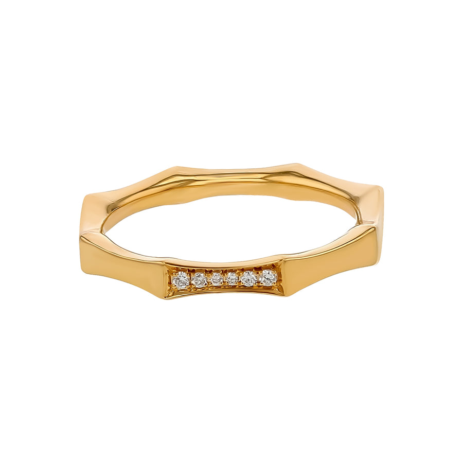 Stackable 0.03ct Diamond Ring in 14K Yellow Gold, size 6.5