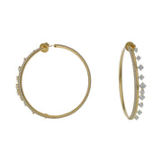 Barre 6.45-6.89ct Diamond Hoop Earrings in 18K Yellow Gold