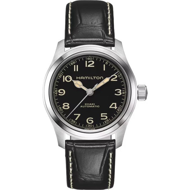 38mm Khaki Field Murph Automatic Watch with Black Dial in Stainless Steel, Strap