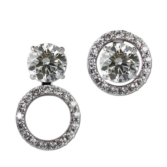 0.27ct Diamond 9.7mm Round Ear Jacket in 14K White Gold